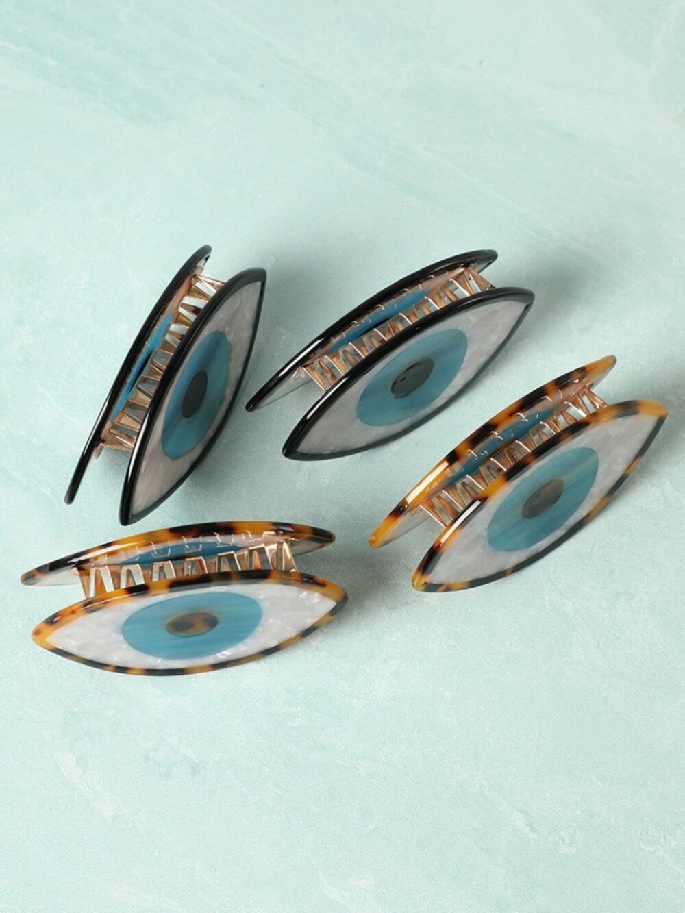 4pcs Evil Eyes Hair Claw